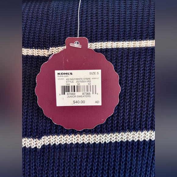 NEW with tags Navy Kohls Cardigan Sweater Size S - Picture 2 of 4